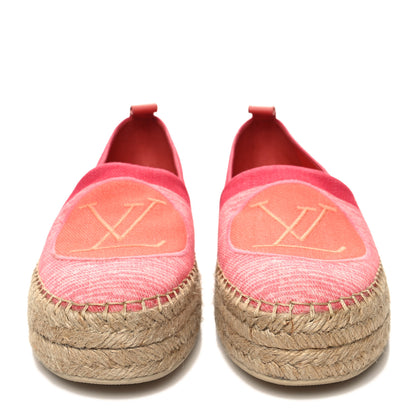 Louis Vuitton Canvas Blue Shore Espadrille Flats 39 Corail 2 of 9