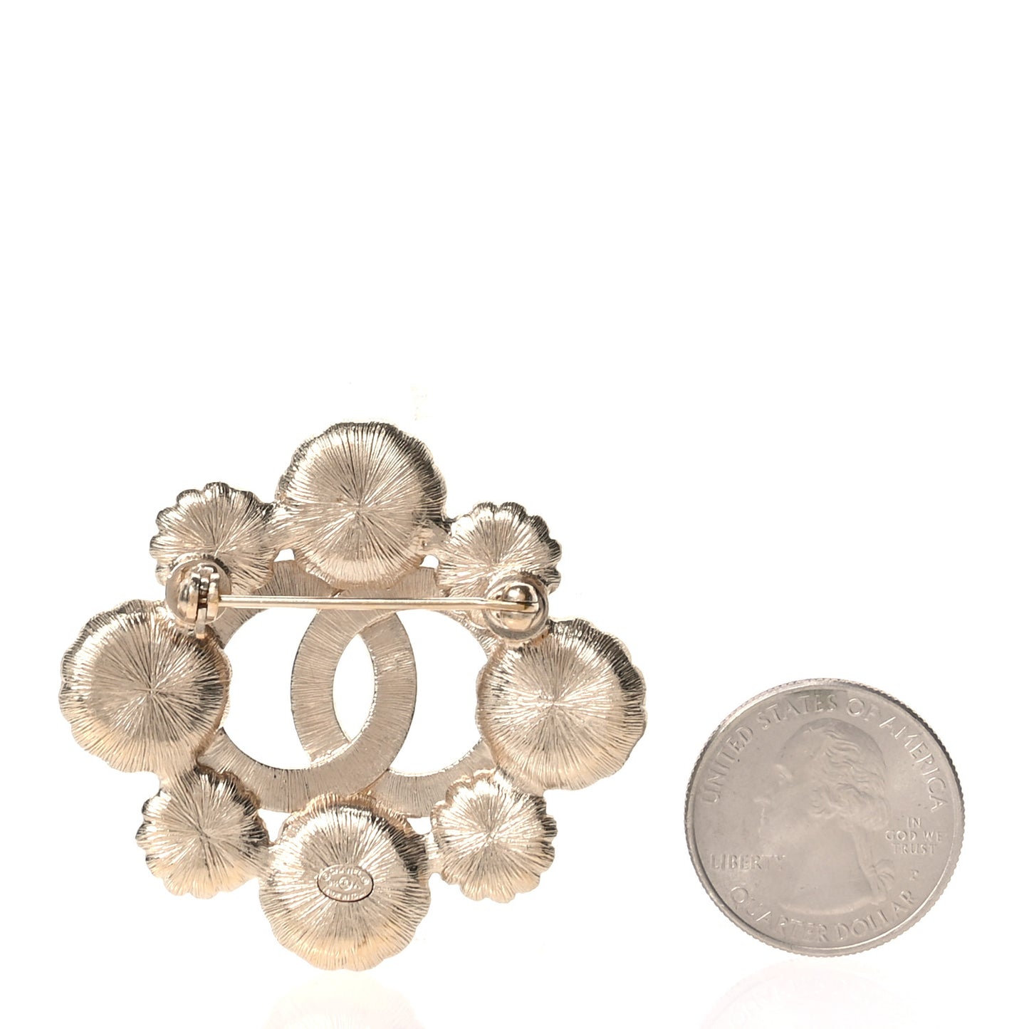Bead CC Brooch Black Light Gold