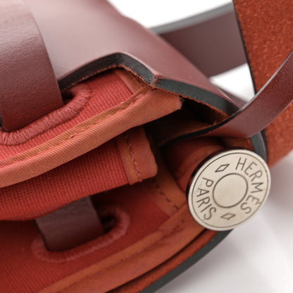 Hermes Vache Hunter Toile Herbag Zip 31 PM Rouge H Brique 12 of 13