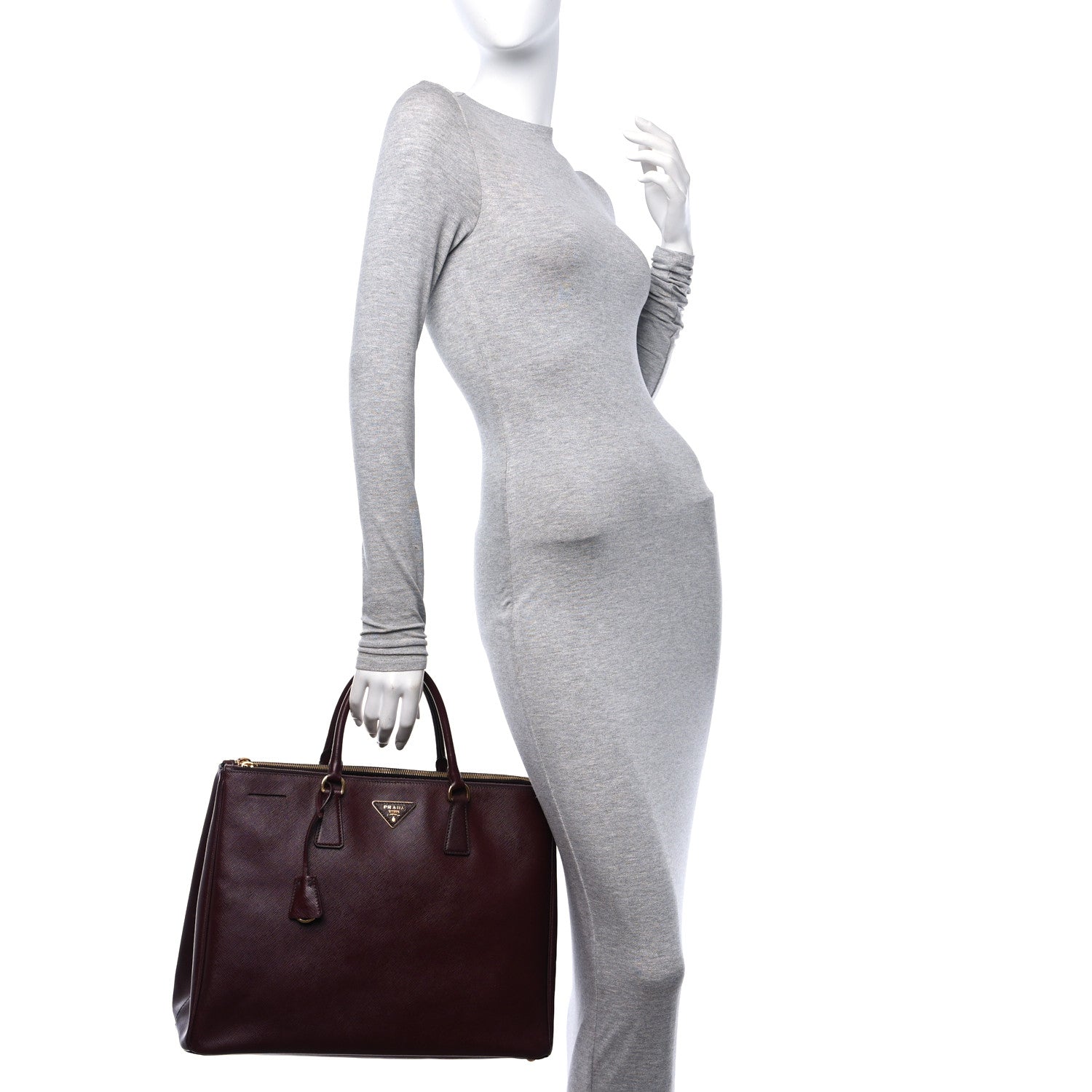 Prada Saffiano Lux Extra Large Galleria Double Zip Tote Cherry 3 of 17
