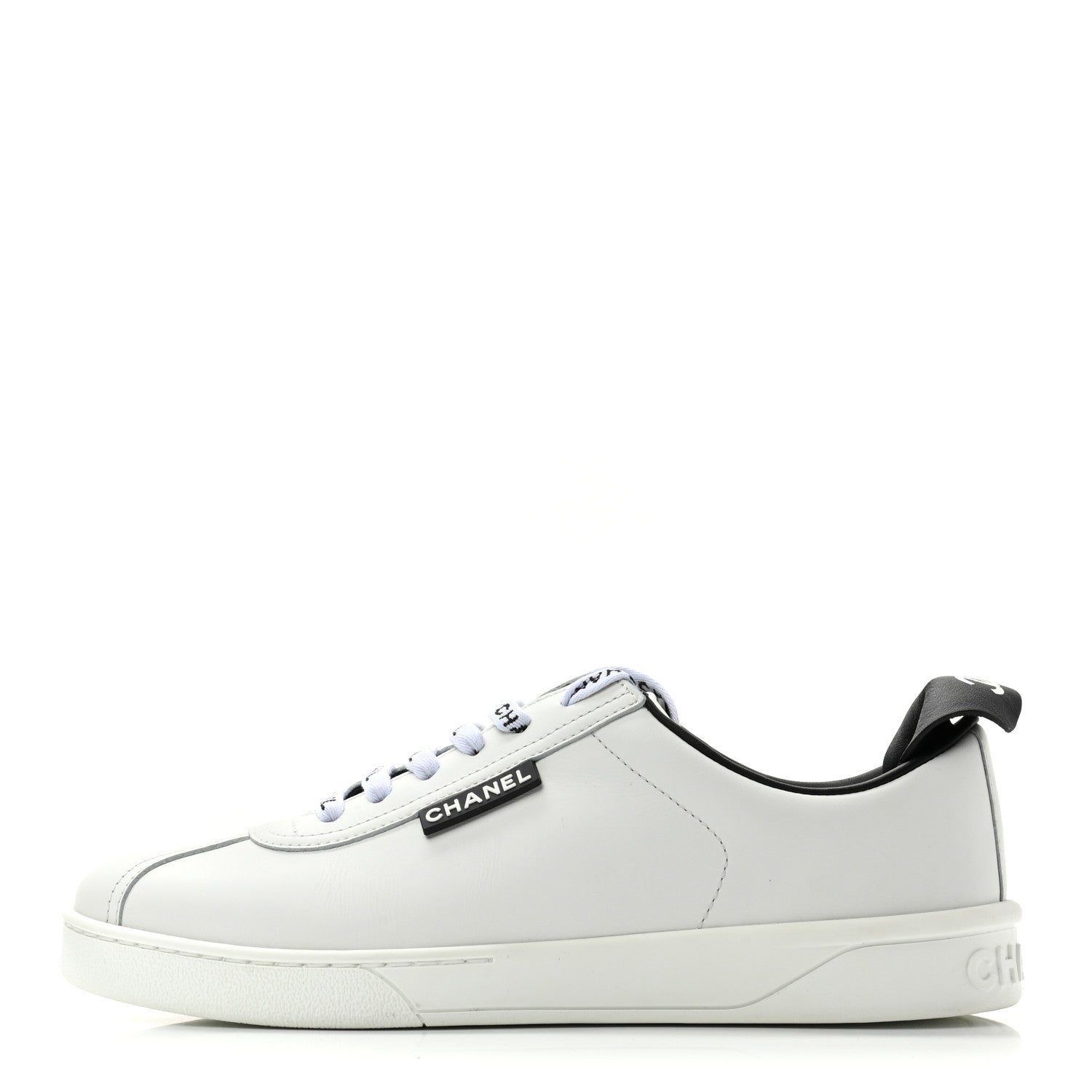 Chanel Calfskin CC Womens Sneakers 36.5 White 1 of 11