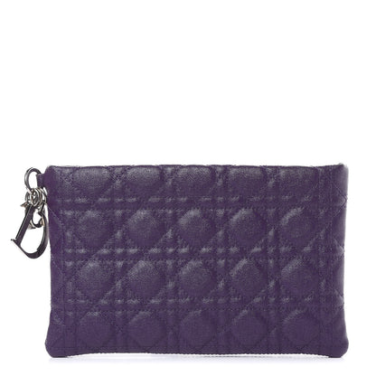 Christian Dior Coated Canvas Cannage Panarea Pouch Purple 1 of 7