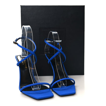 Saint Laurent Silk Crepe Baliqua 95 Sandals 36 Picasso Blue 9 of 9
