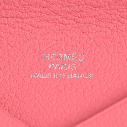 Hermes Evercolor Calvi Card Case Rose Azalee 6 of 7