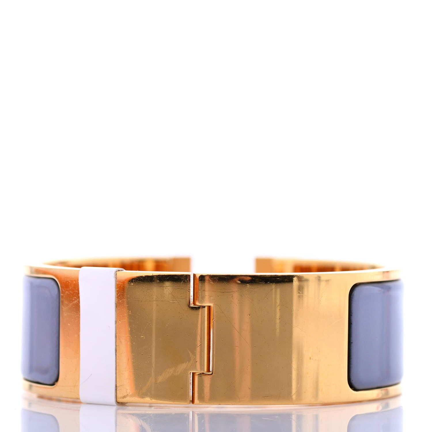 Hermes Enamel Wide Clic Clac H Bracelet PM Bleu Lin 2 of 4