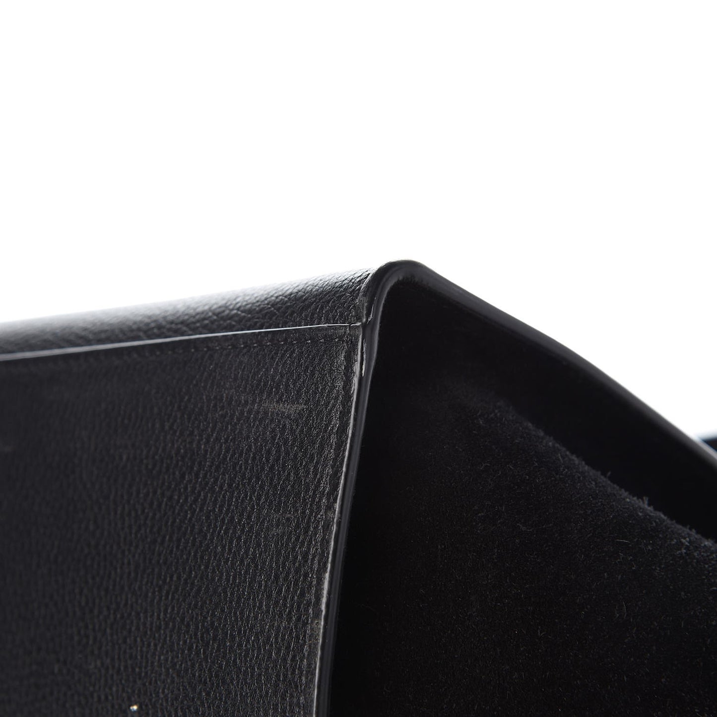 Drummed Calfskin Suede Medium Trapeze Black