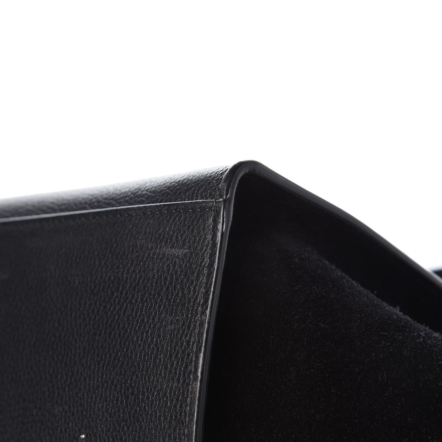 Celine Drummed Calfskin Suede Medium Trapeze Black 9 of 9