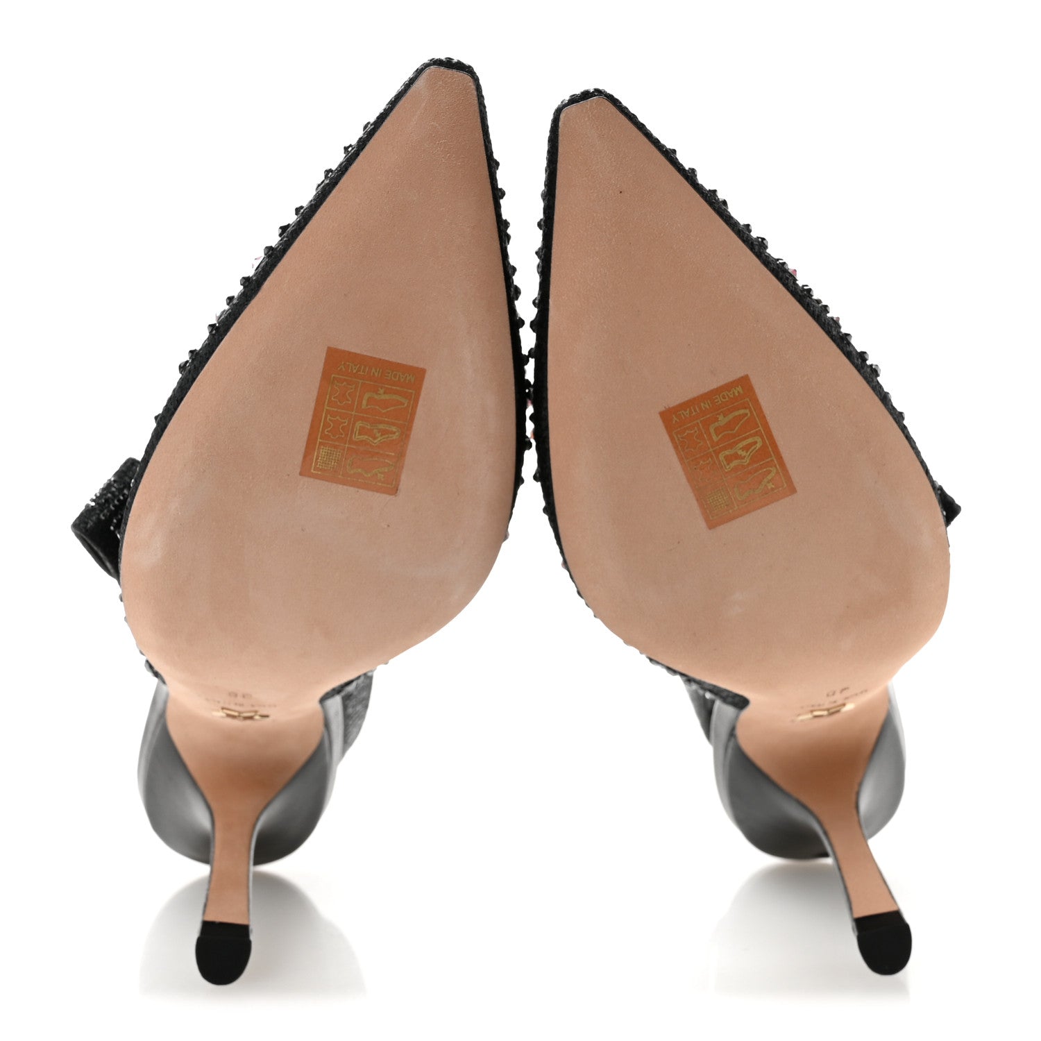Christian Dior Fabric Strass J'Adior Slingback 100mm Pumps 38 Black 6 of 11