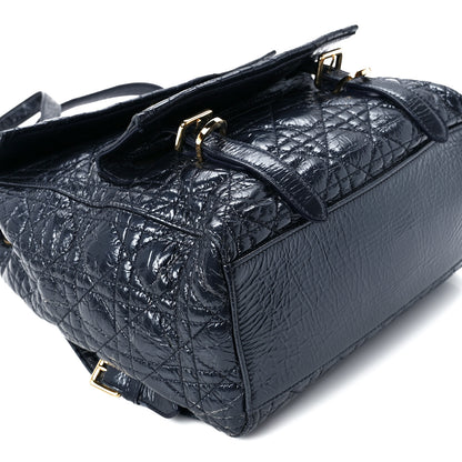 Christian Dior Ceramic Effect Deerskin Cannage Large Stardust Backpack Navy Blue 9 of 10