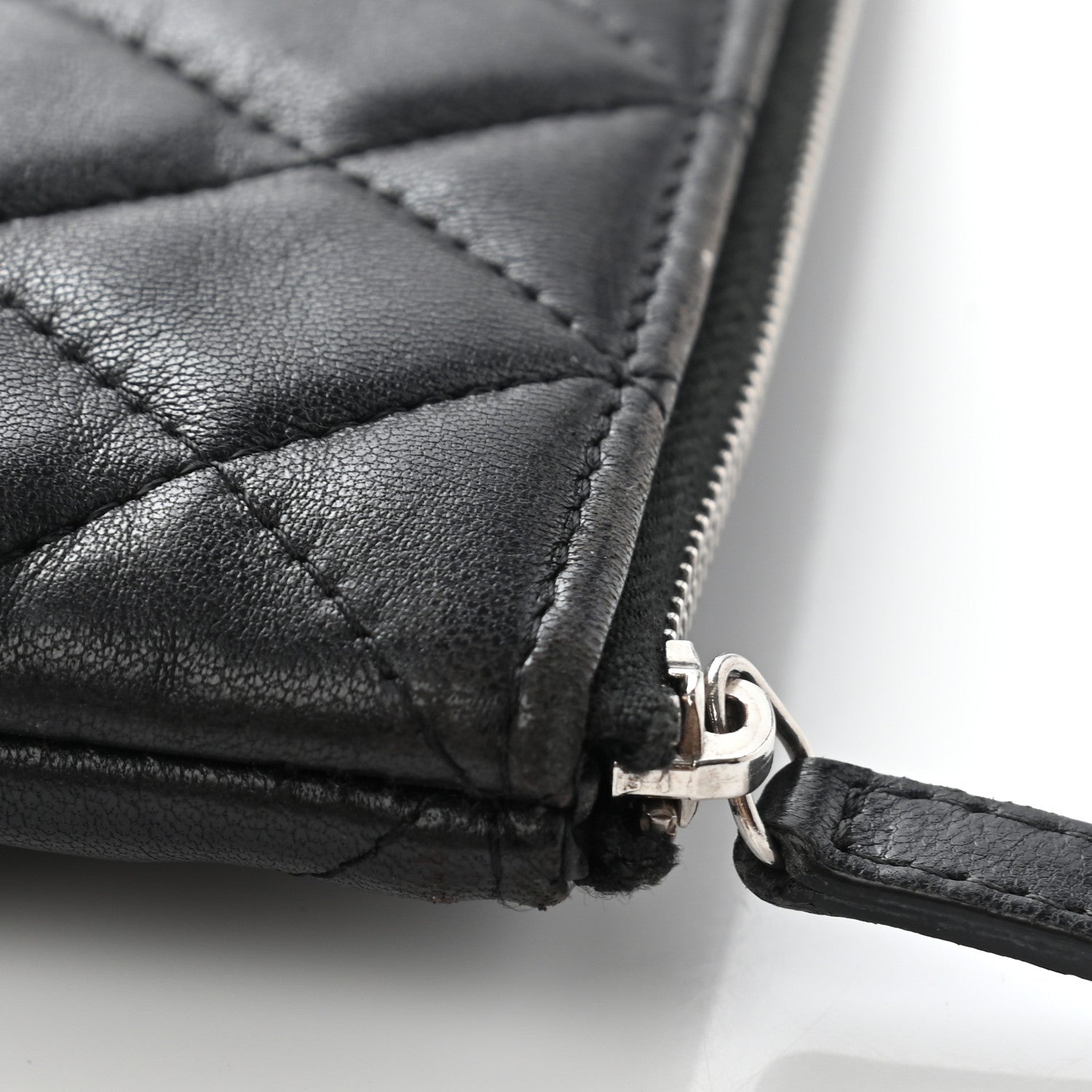 Chanel Lambskin Quilted Large Cosmetic Case Black 14 of 14