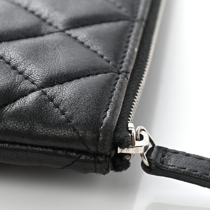 Chanel Lambskin Quilted Large Cosmetic Case Black 14 of 14