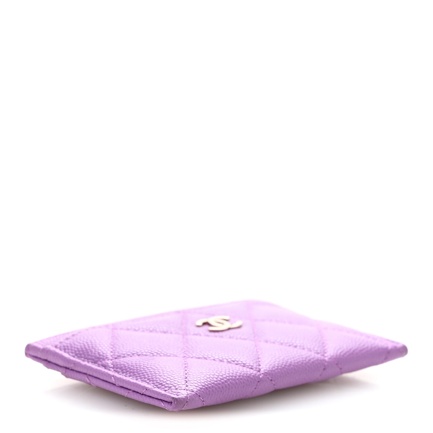 Caviar Quilted Card Holder Purple