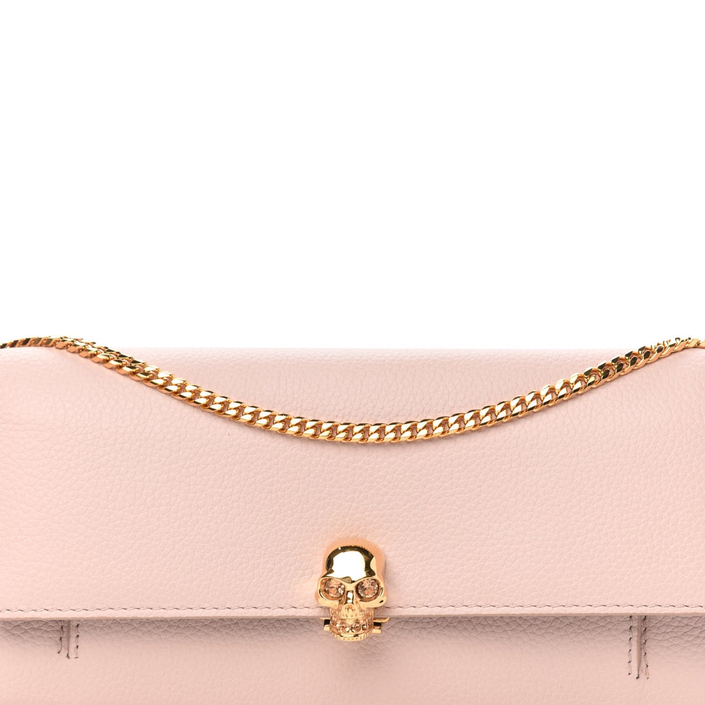 Pebbled Calfskin Skull Wallet on Chain Teint