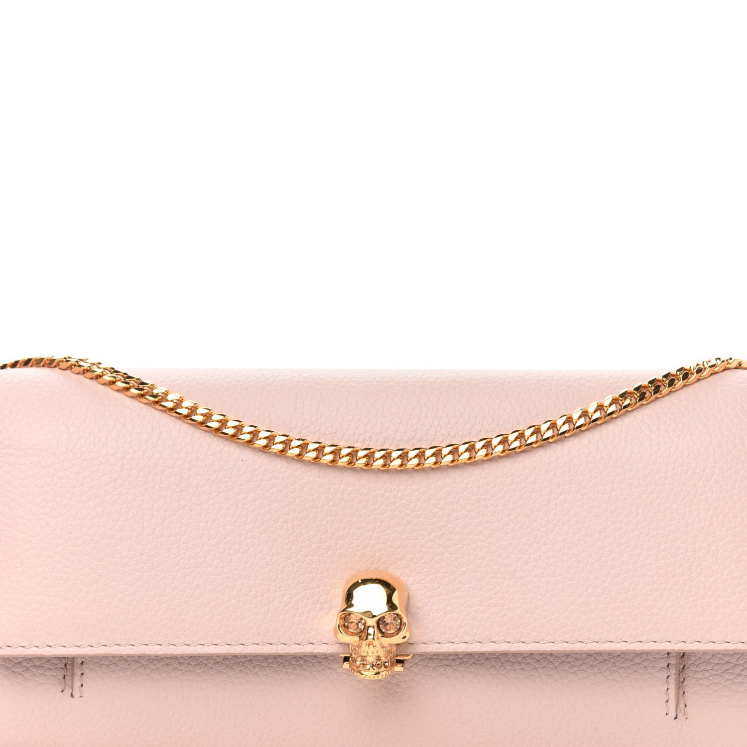 Alexander McQueen Pebbled Calfskin Skull Wallet on Chain Teint 11 of 12
