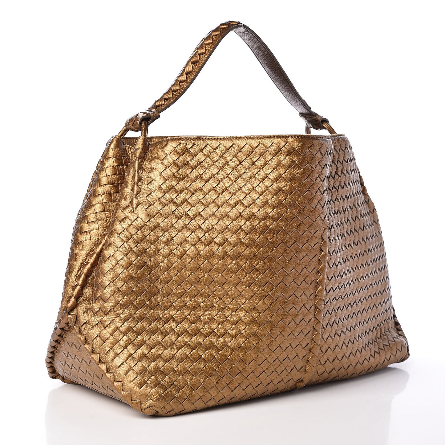 Cervo Intrecciato Shoulder Bag New Bronze