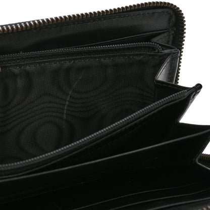 Gucci Calfskin Matelasse GG Marmont Zip Around Wallet Black 10 of 12