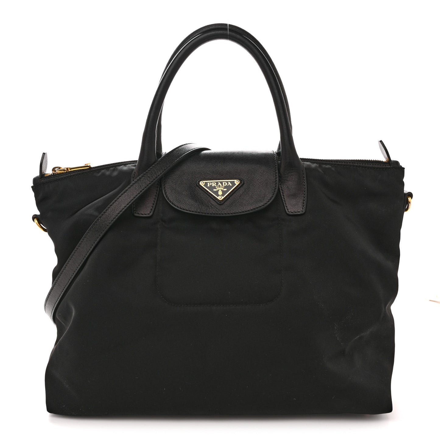 Tessuto Nylon Saffiano Tote Black