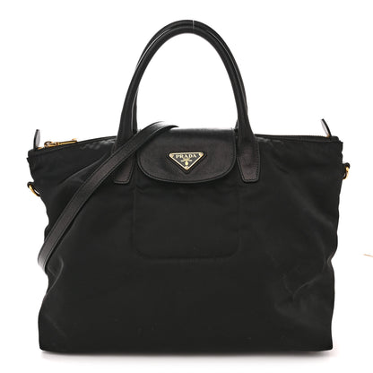 Prada Tessuto Nylon Saffiano Tote Black 1 of 15