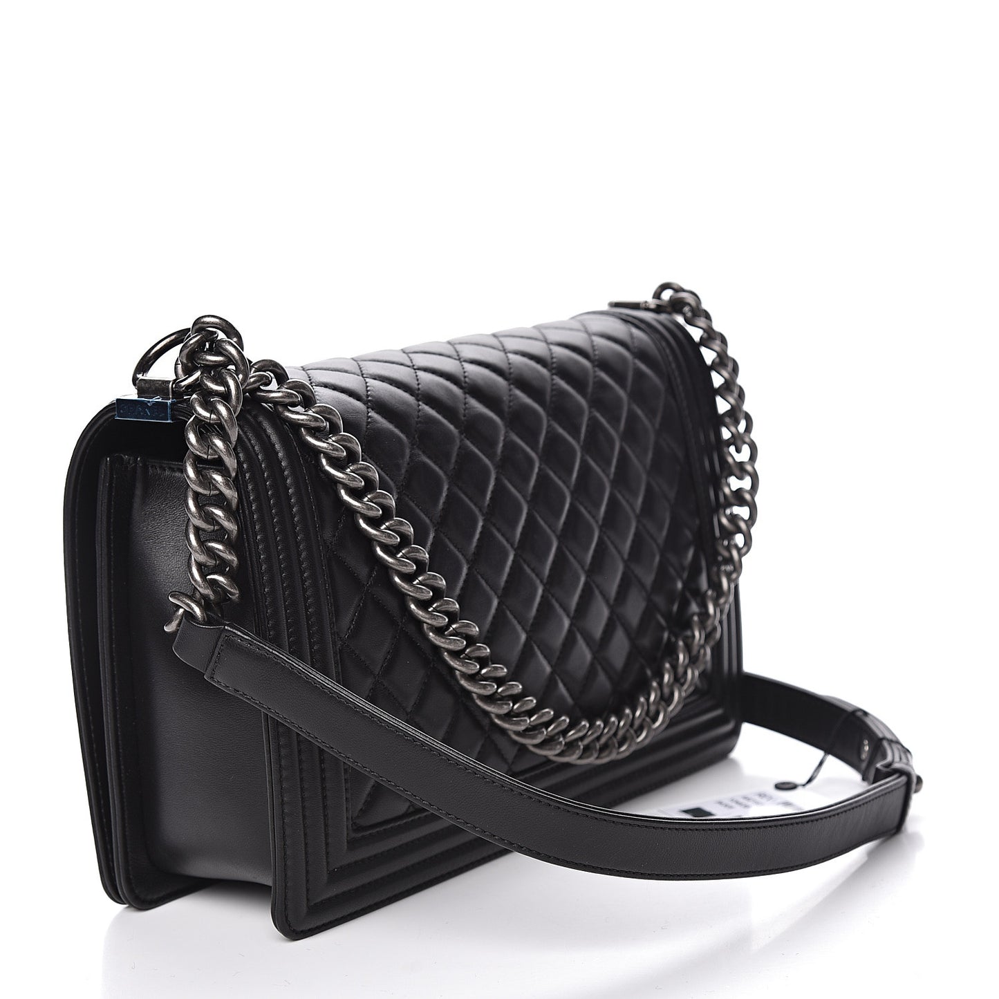 Lambskin Quilted New Medium Boy Flap Black