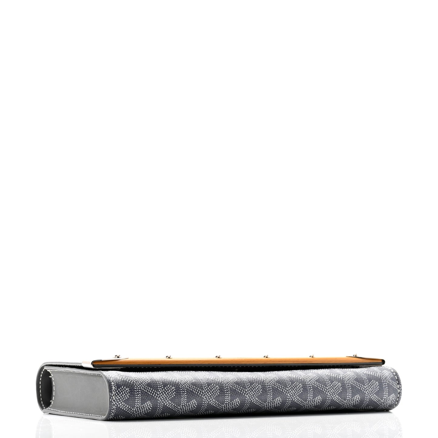 Goyardine Monte Carlo Bois Clutch With Strap Gray