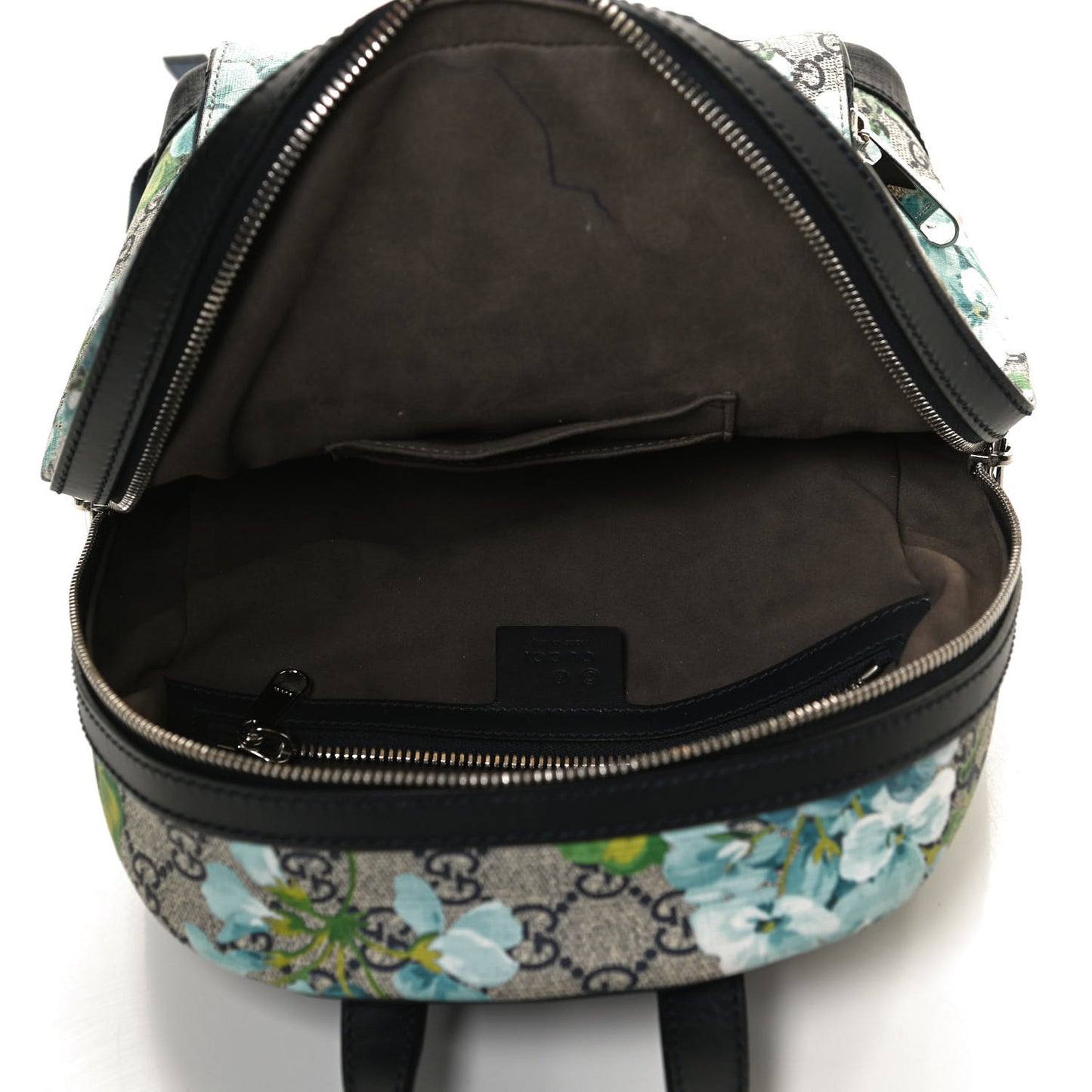 GG Supreme Monogram Blooms Small Day Backpack Blue