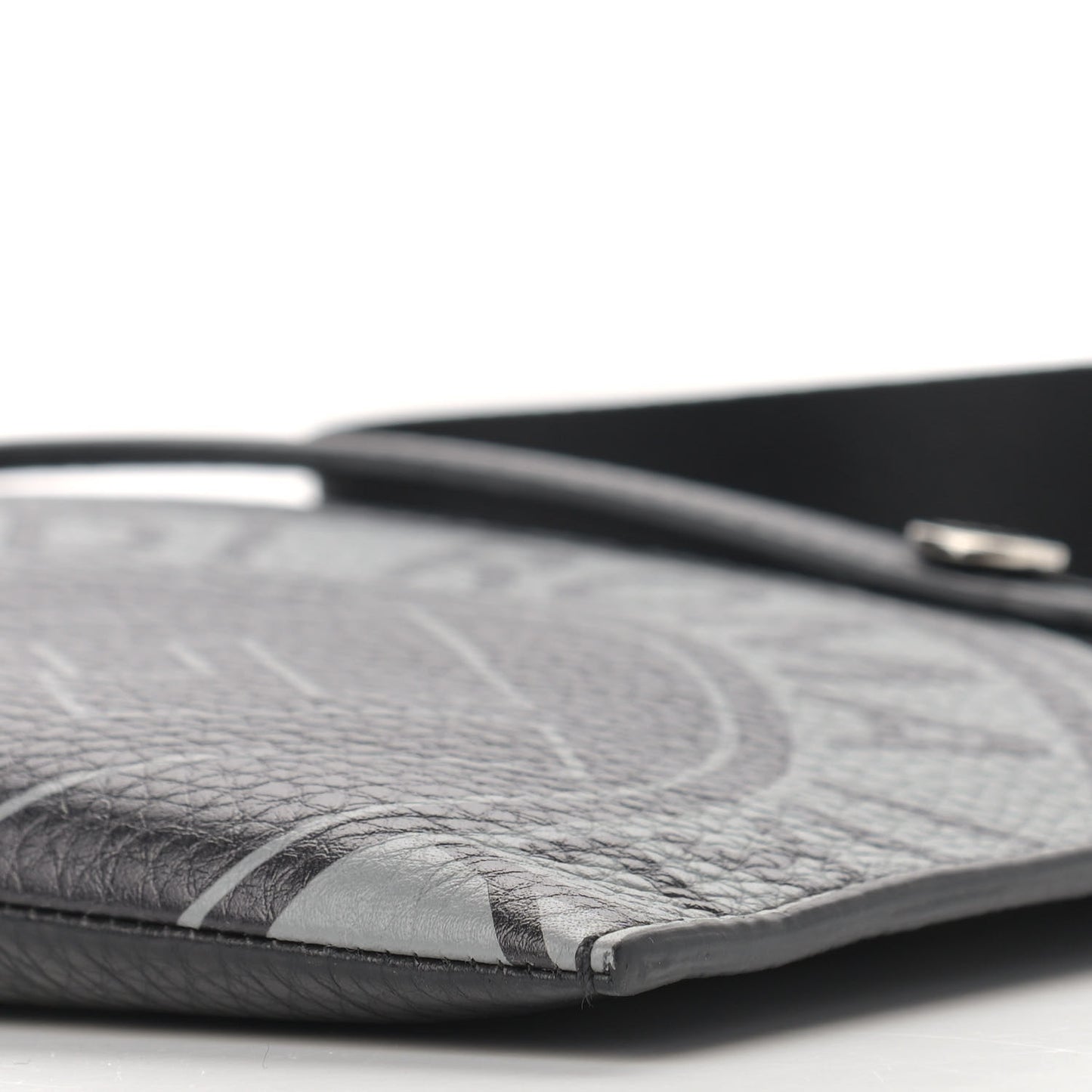 Cuoio Romano Selleria Fendi Stamp Patch Messenger Black Grigio