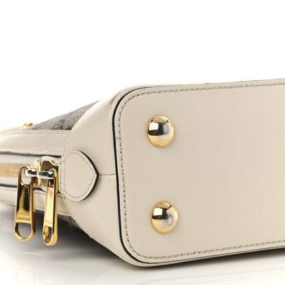 Gucci GG Supreme Monogram Azalea Calfskin Small Horsebit 1955 Top Handle Bag Beige Ebony Mystic White 9 of 15