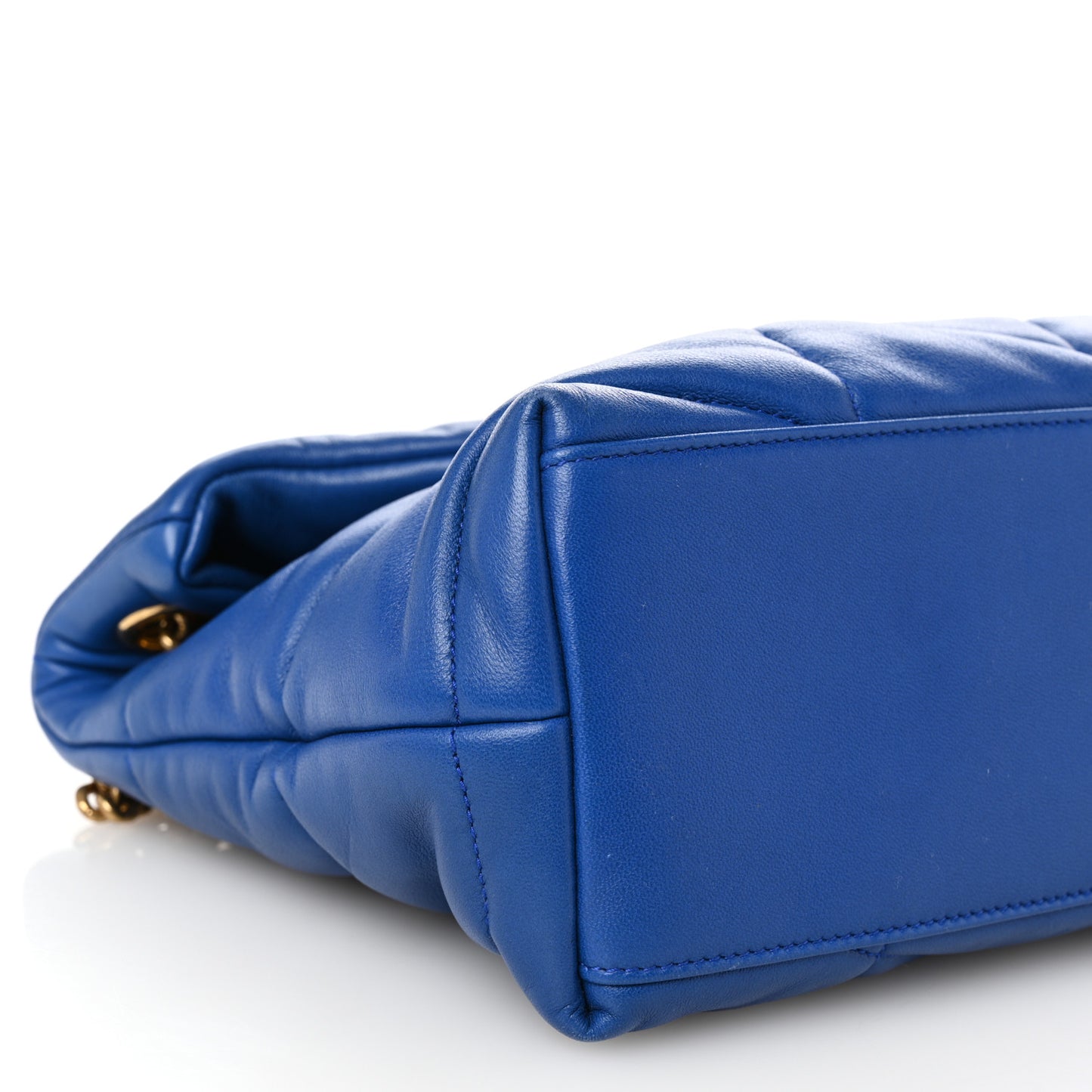 Lambskin Quilted Small Loulou Puffer Monogram Chain Satchel Majorele Blue