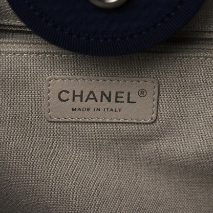 Chanel Mixed Fibers Calfskin Medium Deauville Tote Dark Blue 12 of 13