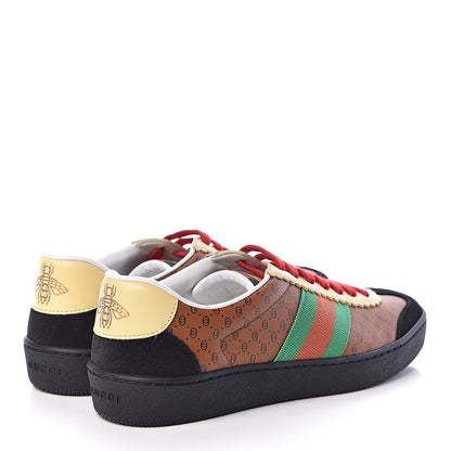 Gucci X DAPPER DAN Calfskin Suede GG Micro Monogram Womens G74 Sneakers 36 Black Cuir Burro 4 of 11