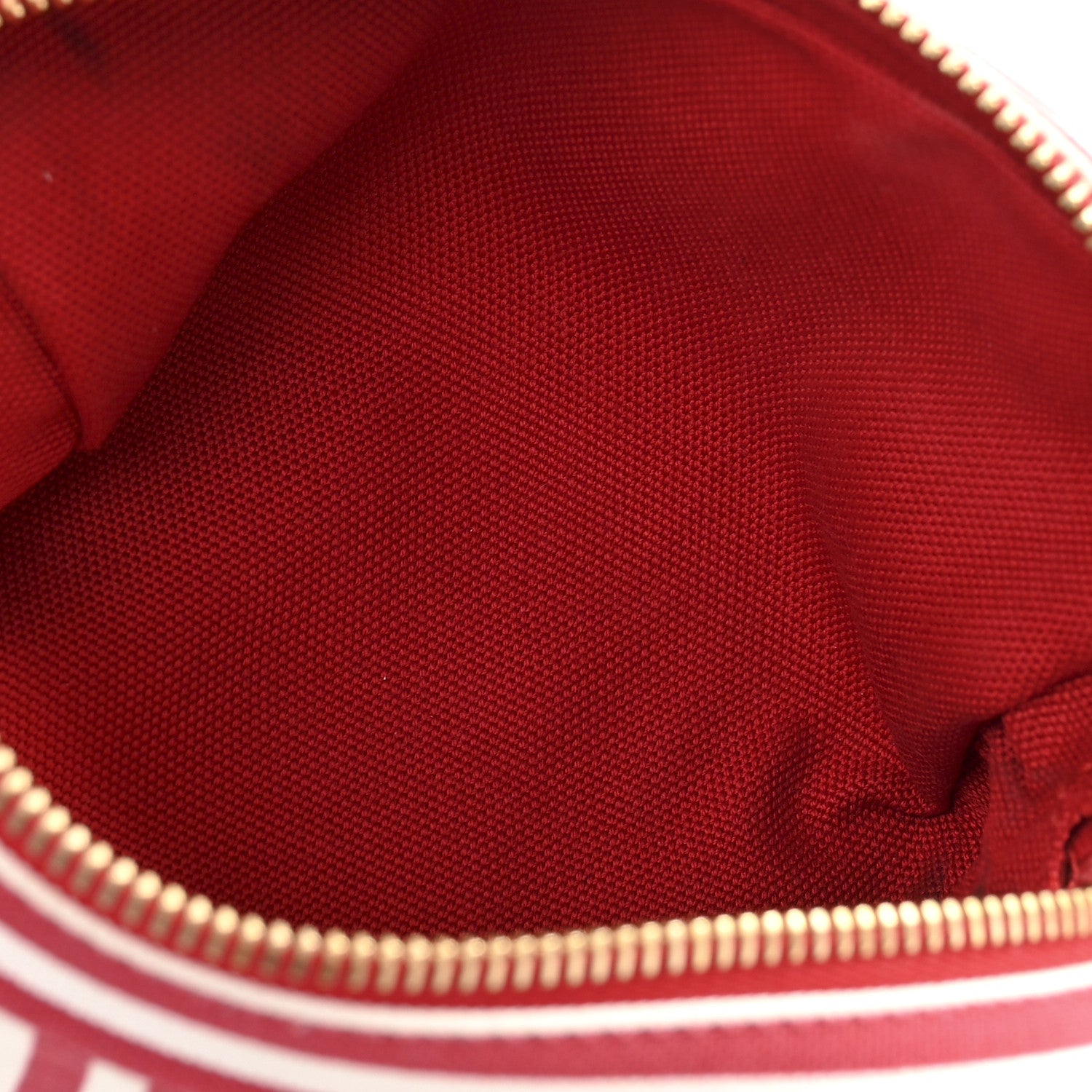Prada Canvas Stripe Pouch Rosso White 5 of 10