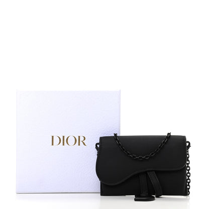 Christian Dior Ultra Matte Calfskin Nano Saddle Chain Pouch Black 7 of 7