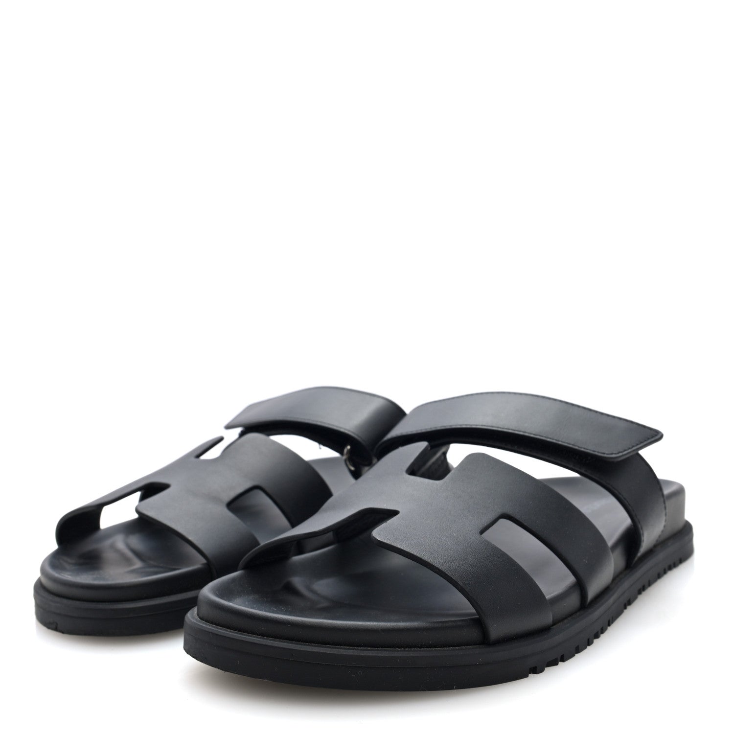 Hermes Calfskin Womens Chypre Sandals 38 Black 2 of 9