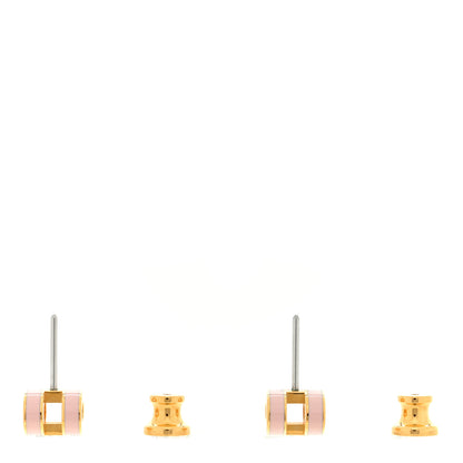 Hermes Rose Gold Lacquered Mini Pop H Earrings Rose Sakura 3 of 4