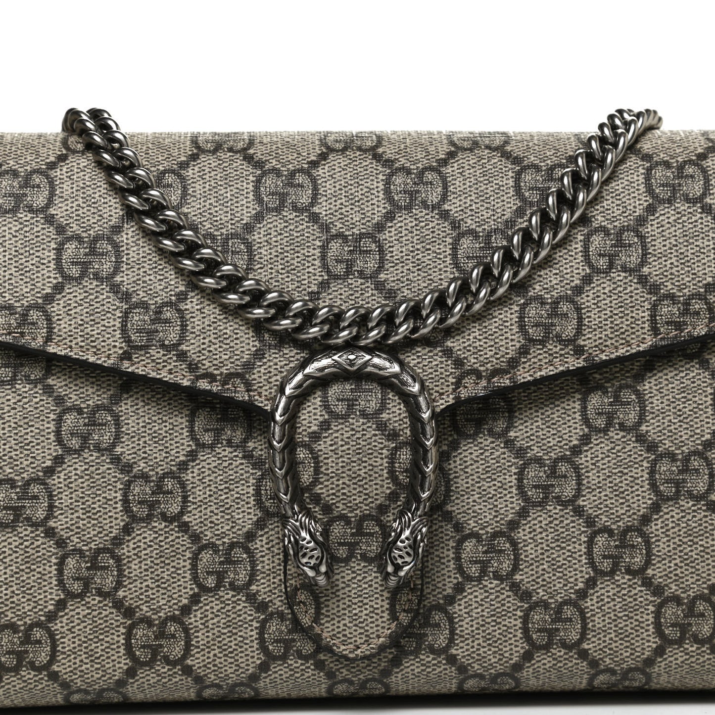 GG Supreme Monogram Mini Dionysus Chain Wallet Beige Taupe