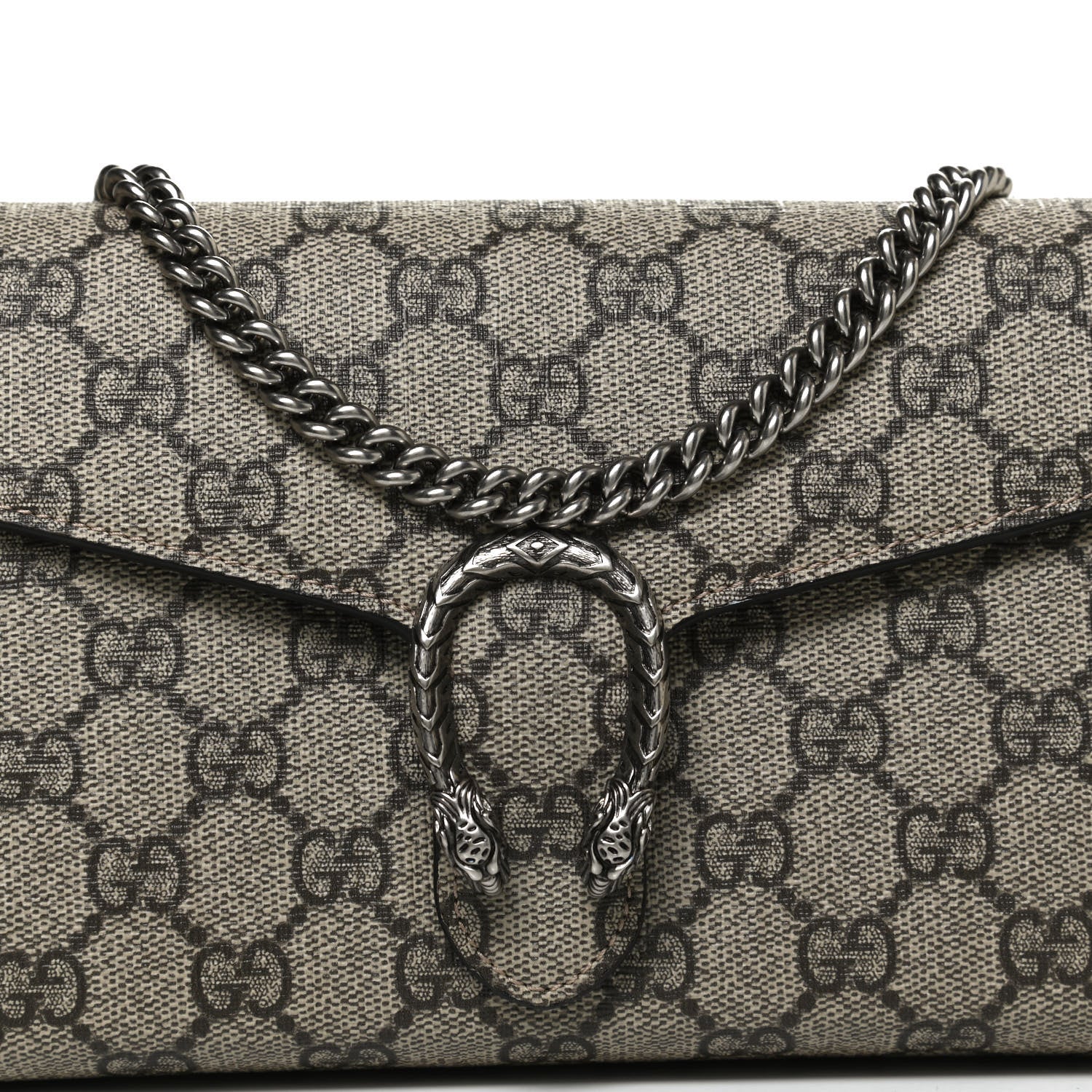 Gucci GG Supreme Monogram Mini Dionysus Chain Wallet Beige Taupe 7 of 11