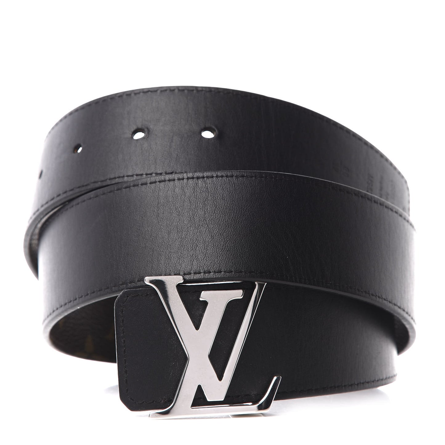 Calfskin Monogram 40mm LV Initiales Reversible Belt 80 32 Black