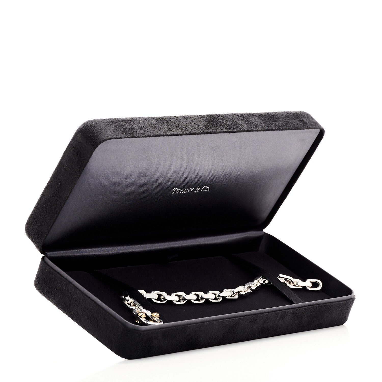Tiffany Sterling Silver 18K Yellow Gold Wide Makers Chain Link Bracelet 6 of 6