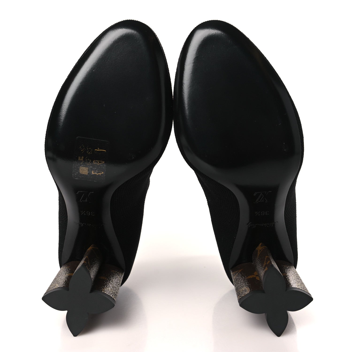 Louis Vuitton Monogram Stretch Fabric Silhouette Ankle Boots 36.5 Black 6 of 8