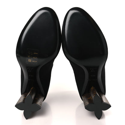 Louis Vuitton Monogram Stretch Fabric Silhouette Ankle Boots 36.5 Black 6 of 8