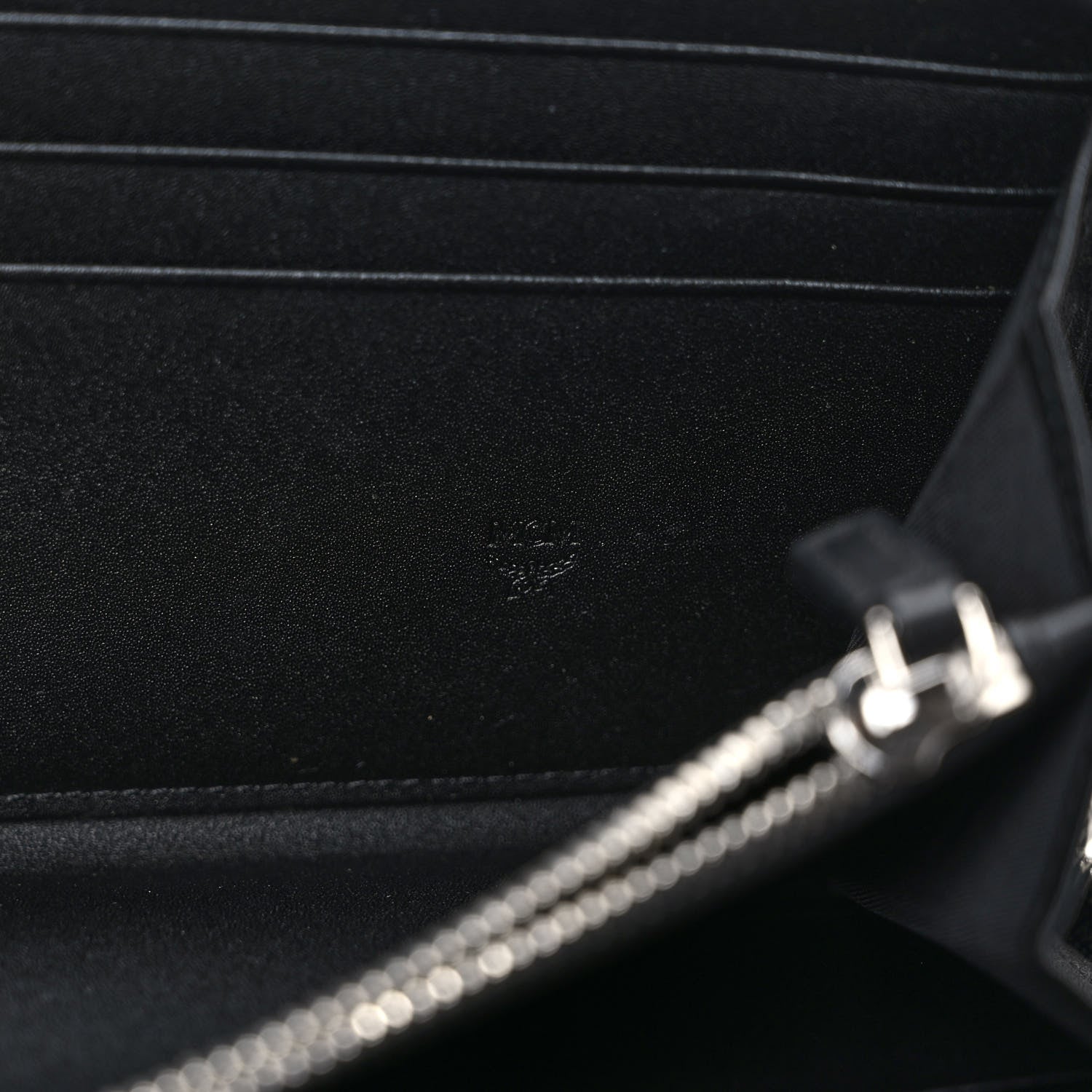 MCM Visetos Large Zip Around Wallet Black 6 of 7