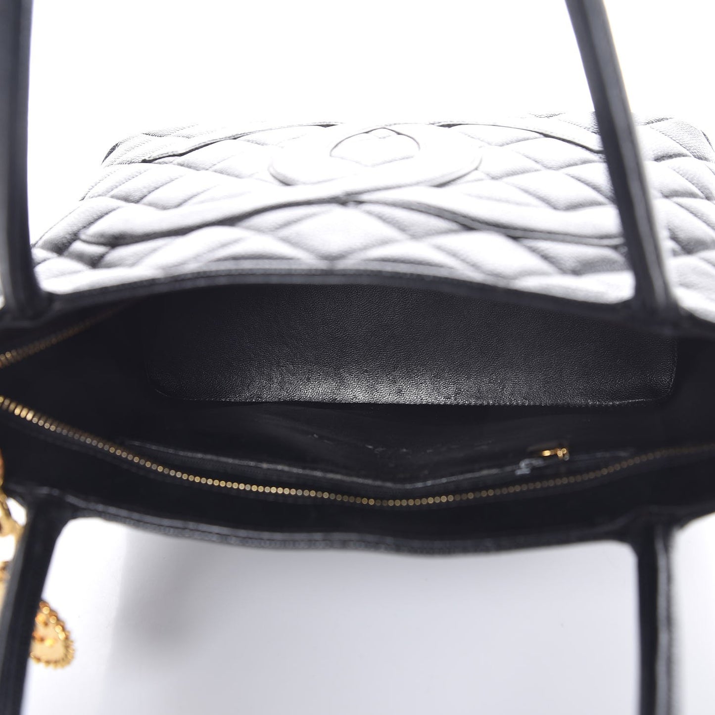 Caviar Quilted Medallion Tote Black