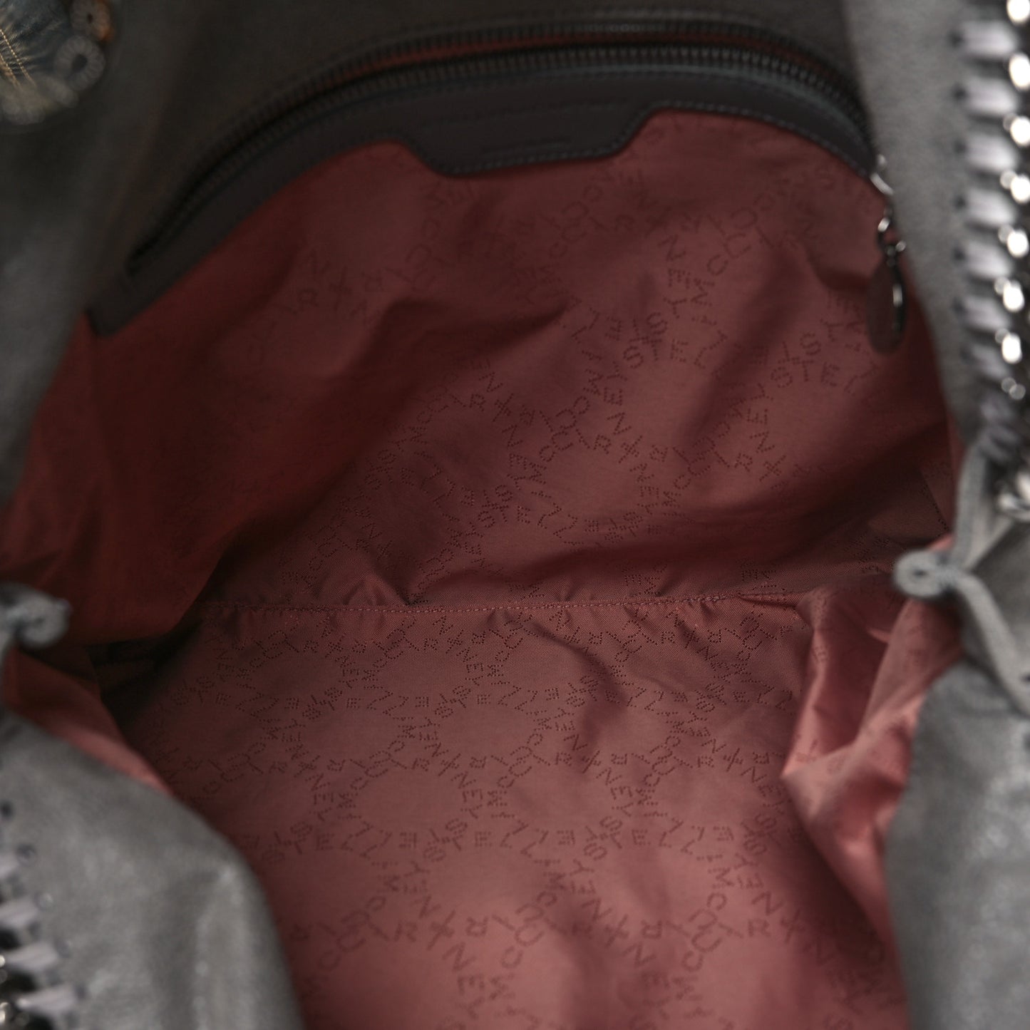 Shaggy Deer Falabella Fold Over Tote Light Grey