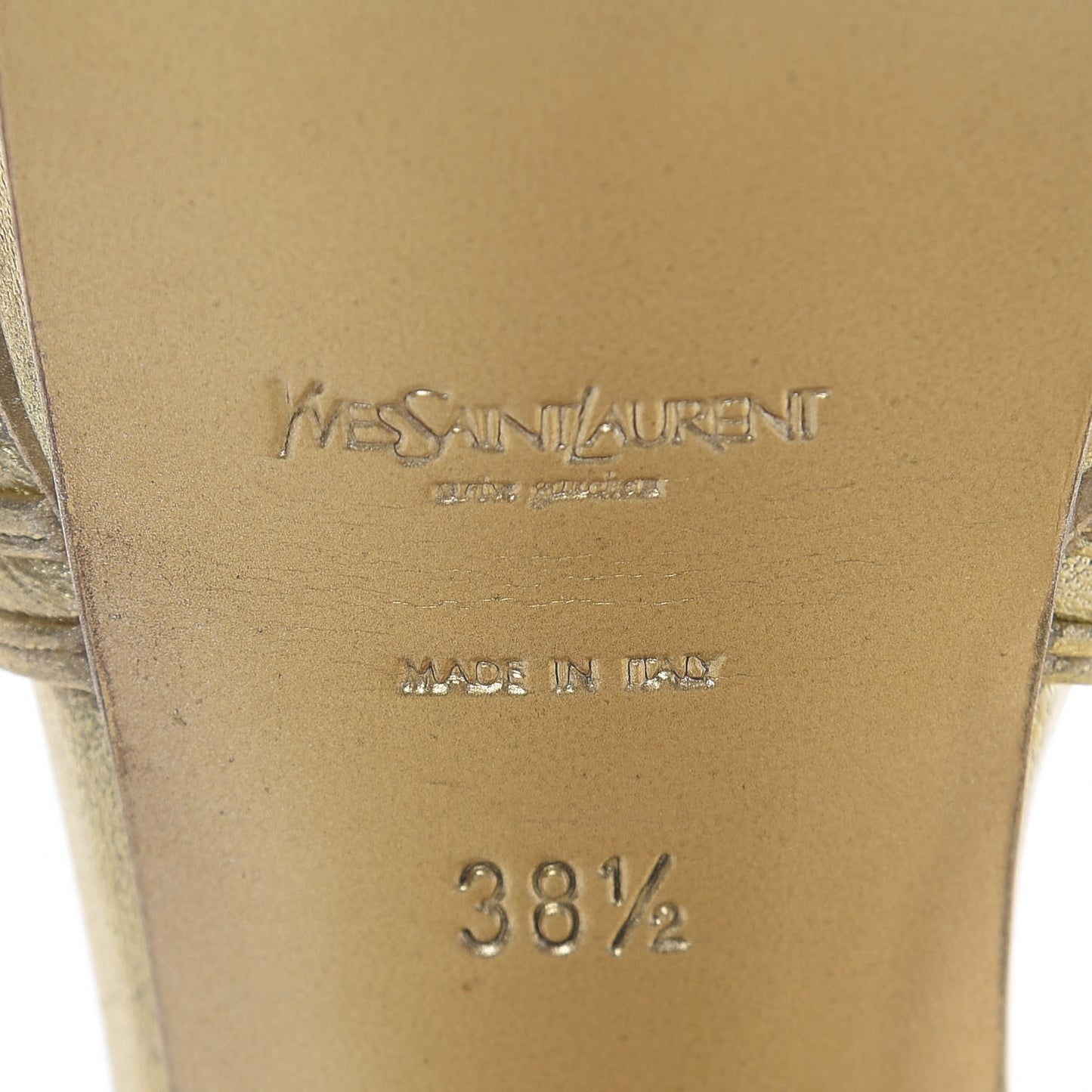 Metallic Nappa Tribute 105 Platform Sandals 38.5 Gold