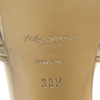 Saint Laurent Metallic Nappa Tribute 105 Platform Sandals 38.5 Gold 7 of 14