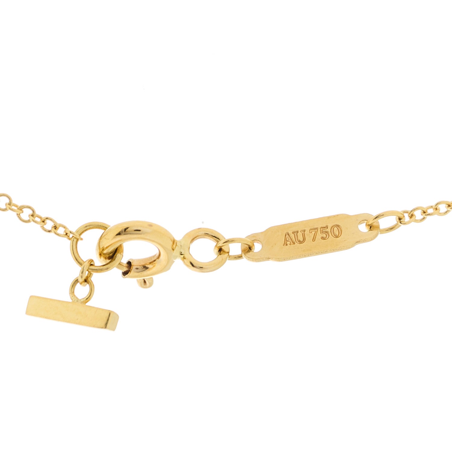 Tiffany 18K Yellow Gold Small T Smile Pendant Necklace 5 of 6