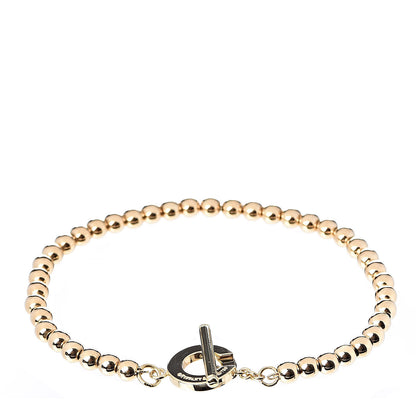 Tiffany 18K Yellow Gold 4mm Beads Toggle Bracelet 3 of 5