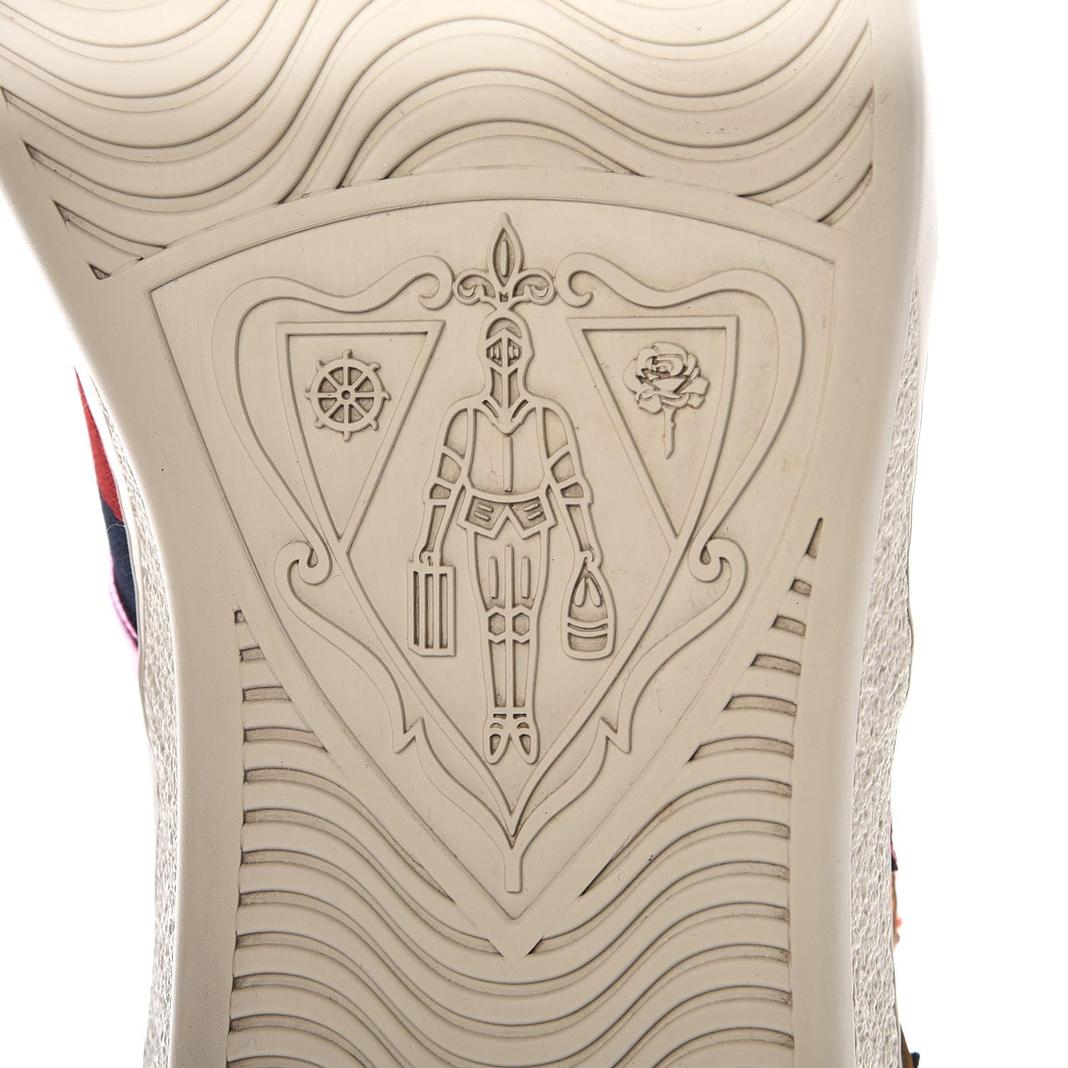 Gucci Calfskin Ayers Web Flames Embroidered Mens Ace Sneakers 9 Off White 9 of 12