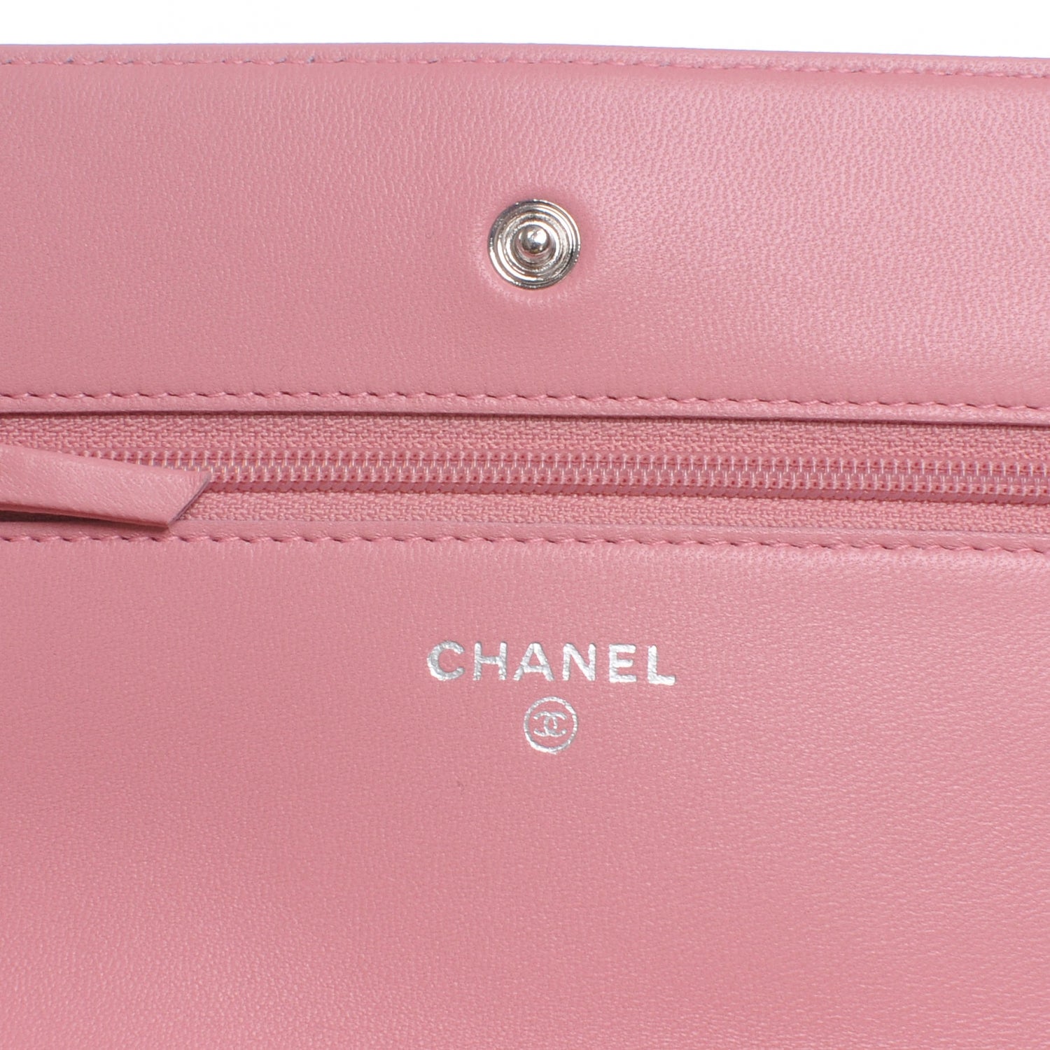 Chanel Lambskin Quilted Wallet On Chain Pink 5 of 8