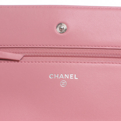 Chanel Lambskin Quilted Wallet On Chain Pink 5 of 8